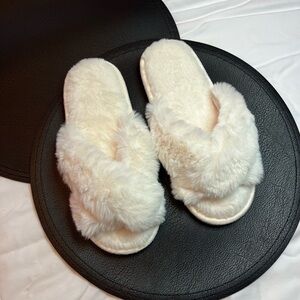 Amazon Women's Plush White Slippers